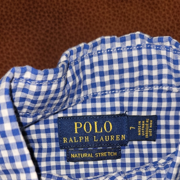Polo by Ralph Lauren Blue Gingham Casual Shirt - Picture 2 of 3
